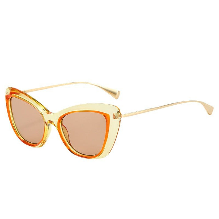 Dame Cat-Eye solbriller med elegant metallramme Luvikno