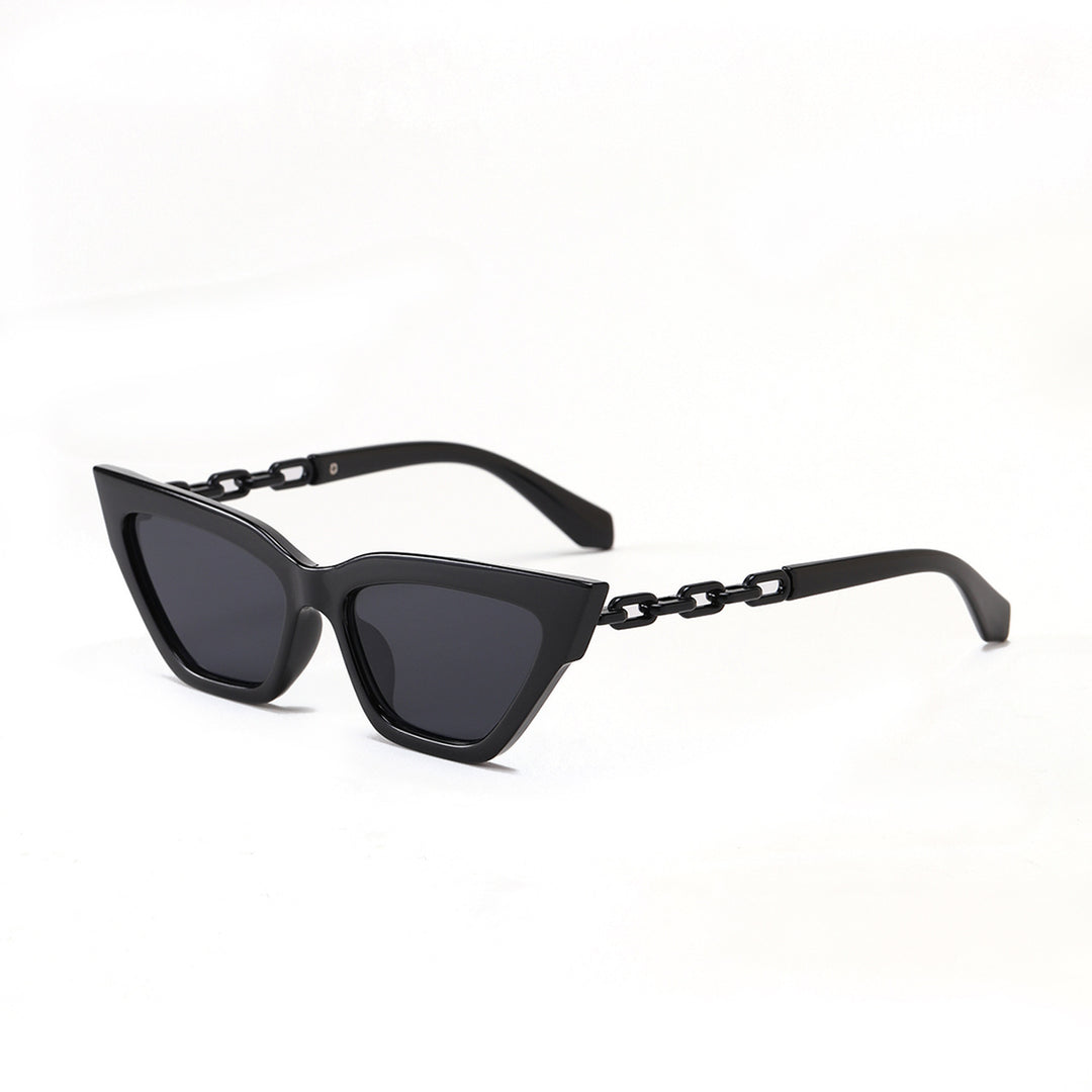 Dame Cat-Eye solbrille med luksuriøs kjettingramme Luvikno