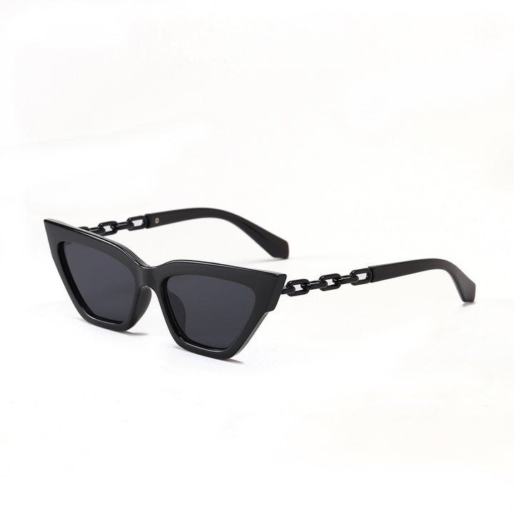 Dame Cat-Eye solbrille med luksuriøs kjettingramme Luvikno