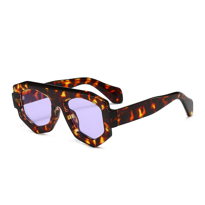 Dame moterik hexagonal solbrille Luvikno