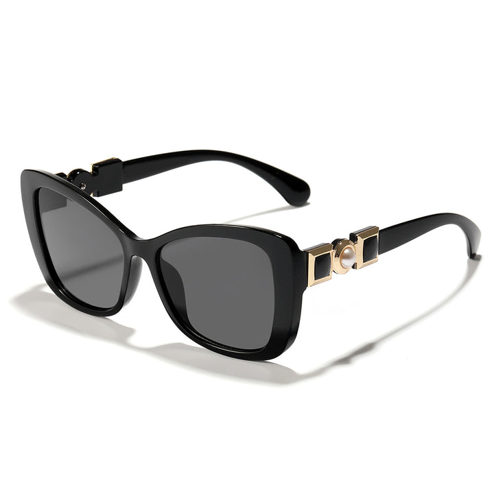 Dame Cat-Eye solbriller med elegant metallisk dekorasjon Luvikno