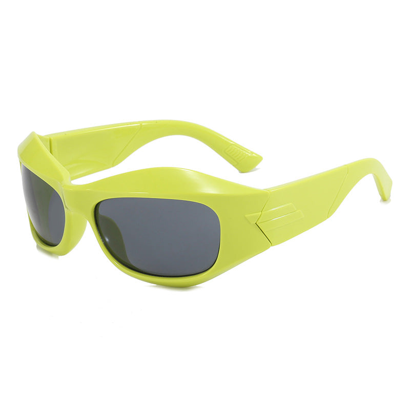 Dame Retro-solbriller i trendy skjolddesign Luvikno