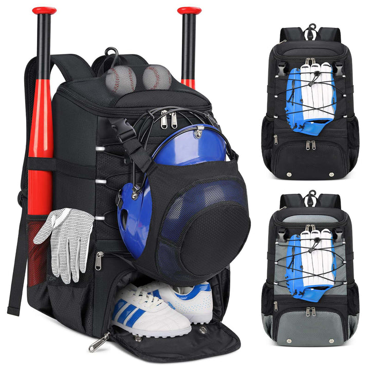 Unisex sporty baseball ryggsekk med spesielle rom for utstyr Luvikno