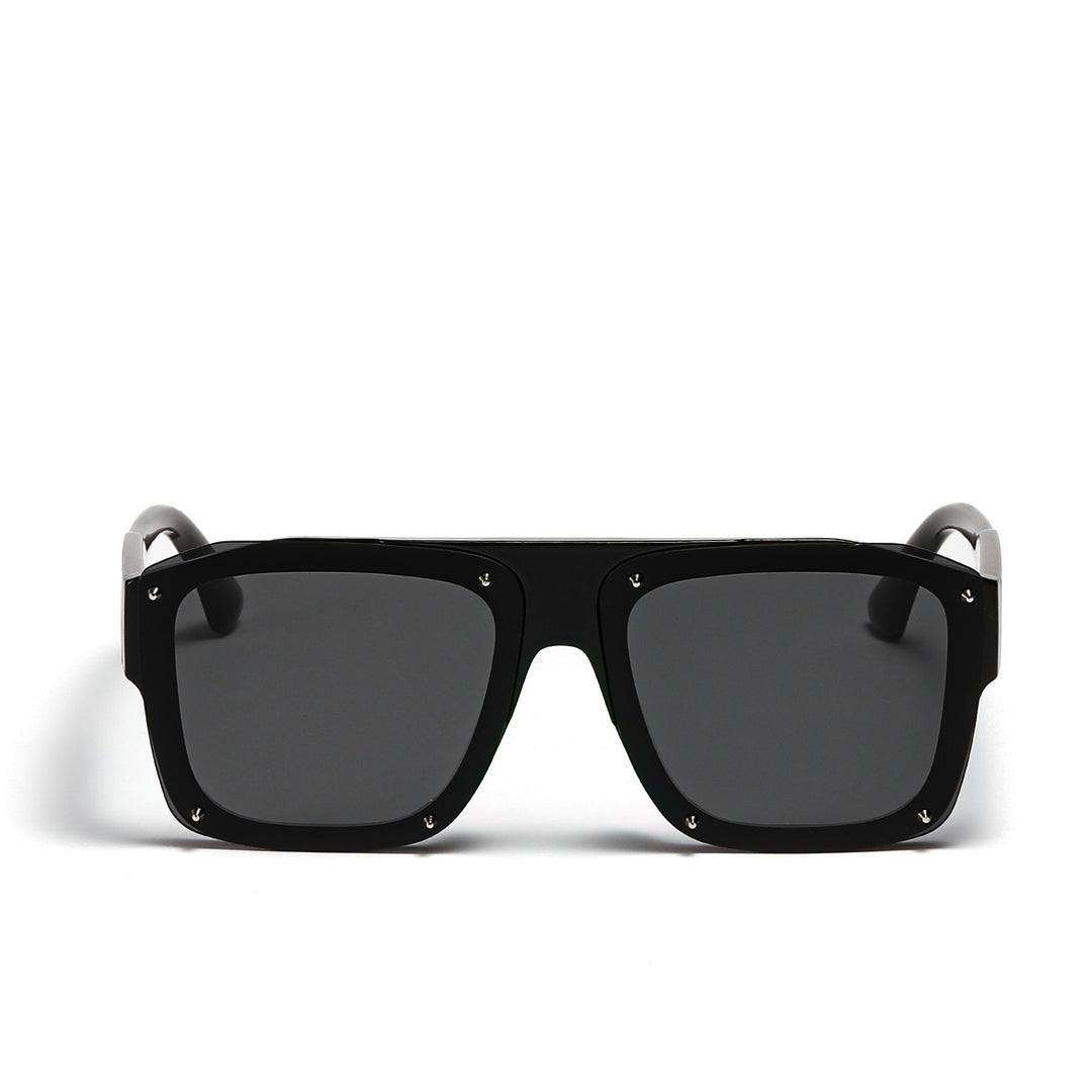 Dame Square-solbriller med modig transparent ramme Luvikno
