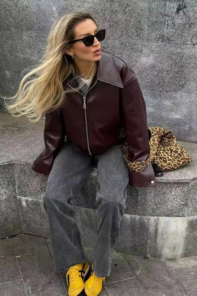 Luvik | Käänteinen Nahkabiker-takki