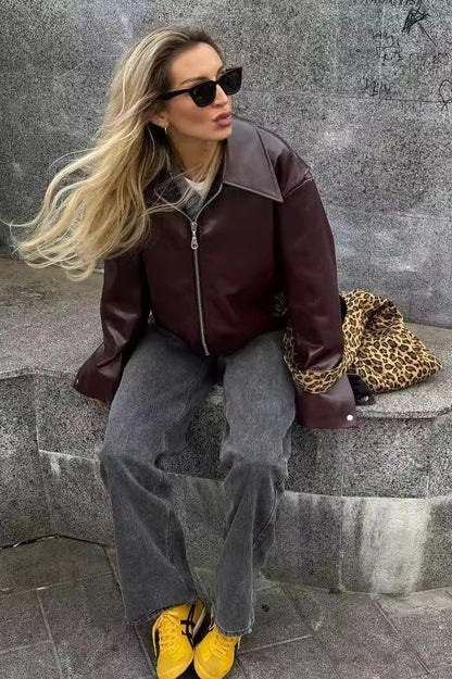 Luvik | Käänteinen Nahkabiker-takki