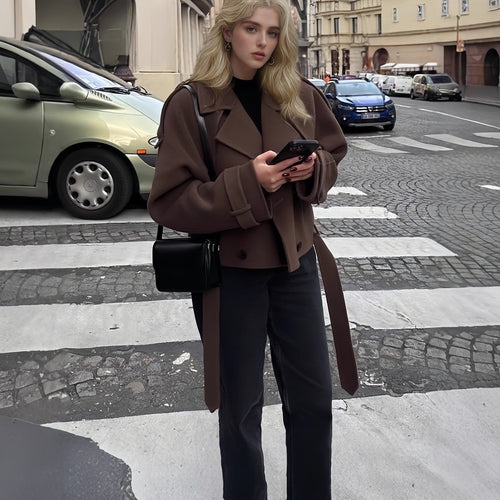 Luvik | For kvinner motebevisst cropped jakke trench-stil