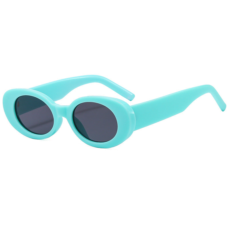 Dame modische solbrille med unik oval ramme Luvikno