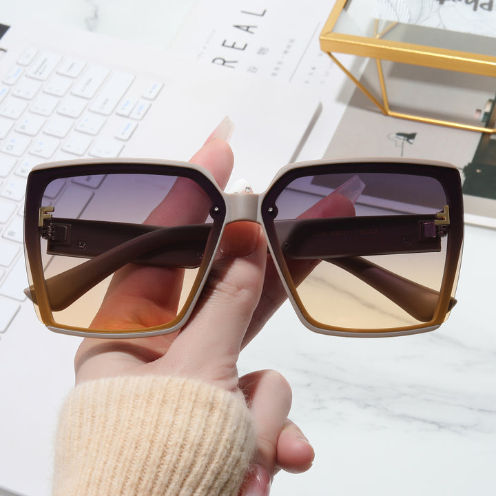 Dame oversized solbriller med markant ramme Luvikno