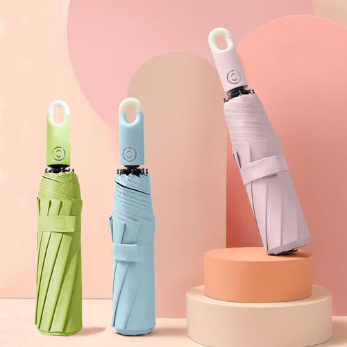 Dame elegant foldes regnparaply med ergonomisk håndtak og UV-beskyttelse Luvikno