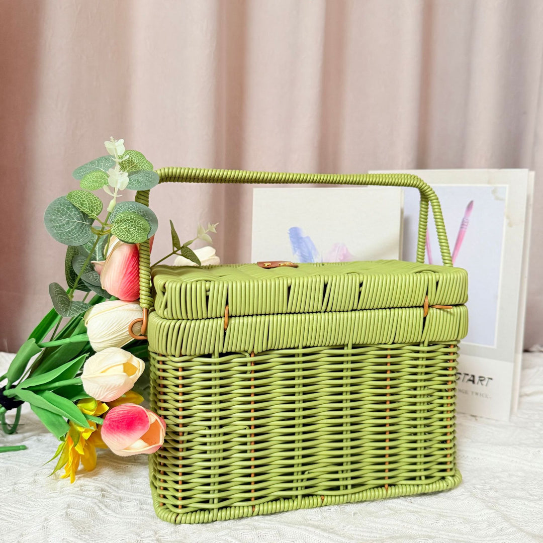 Dame Håndlaget Rattan Piknikkurv Luvikno