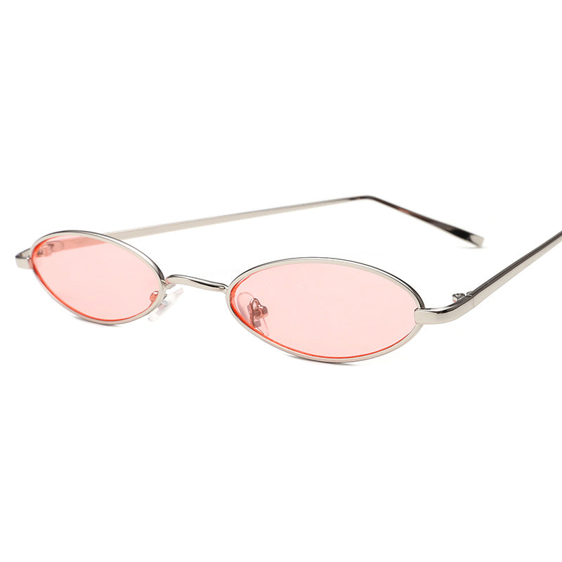Dame elegant solbrille i oval metallramme Luvikno