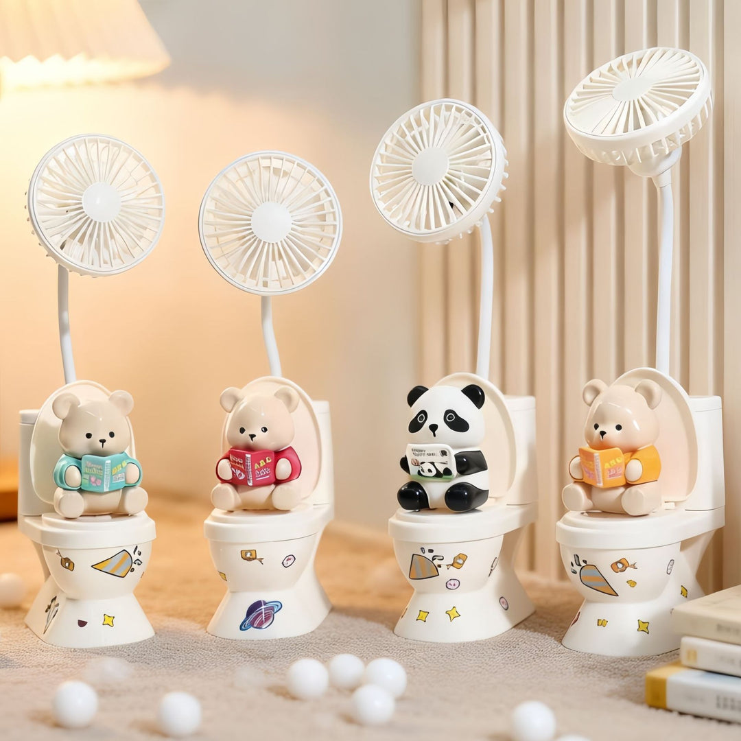 Dame bærbar mini-vifte med kreativ bjørn-design Luvikno