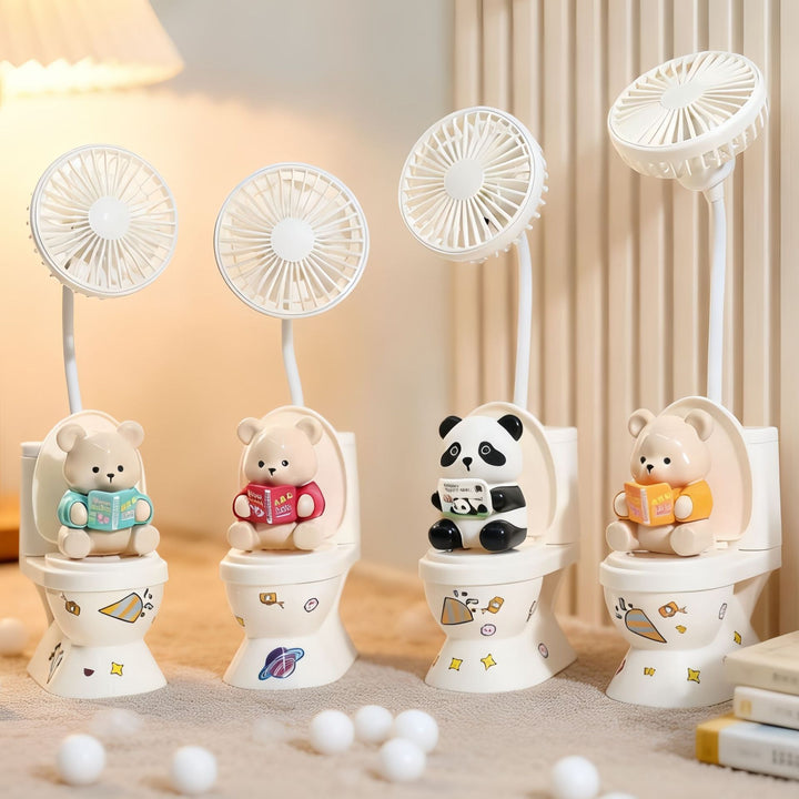 Dame bærbar mini-vifte med kreativ bjørn-design Luvikno