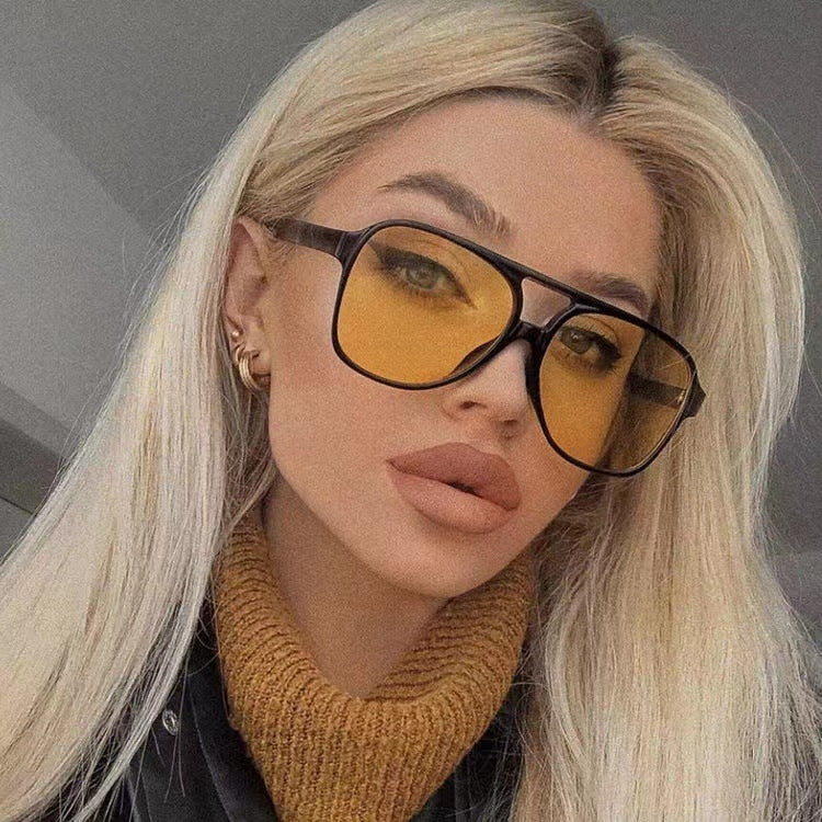Dame modische Oversized-solbrille med iøynefallende mønster Luvikno