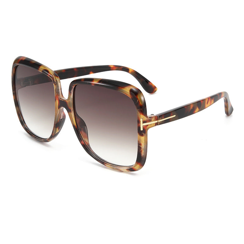 Dame elegant oversized solbrille med filigranramme Luvikno