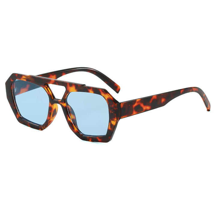 Dame geometrisk solbrille i ekstravagant design Luvikno