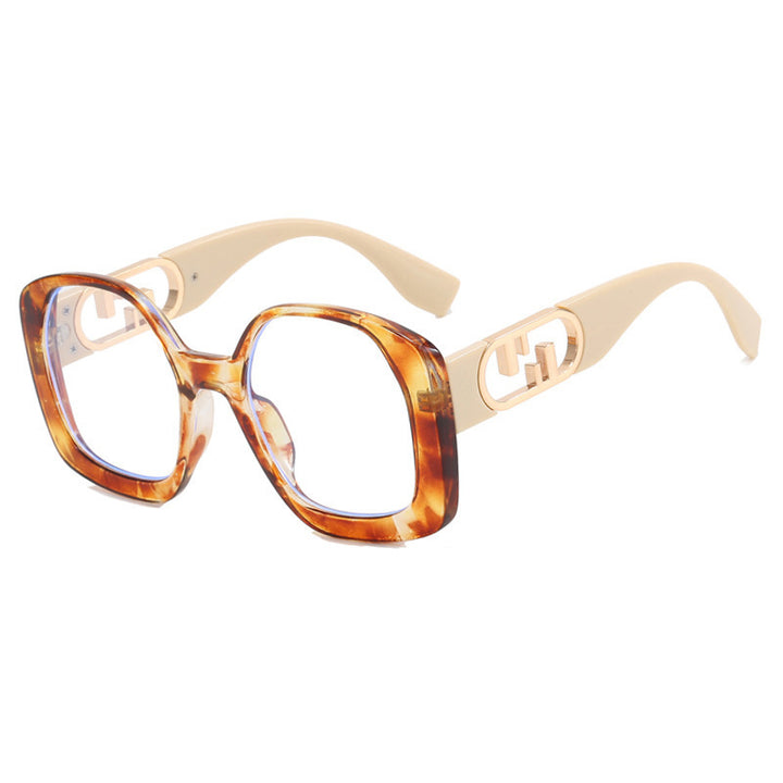 Dame oversized solbriller med ekstravagant geometrisk ramme og elegante detaljer Luvikno