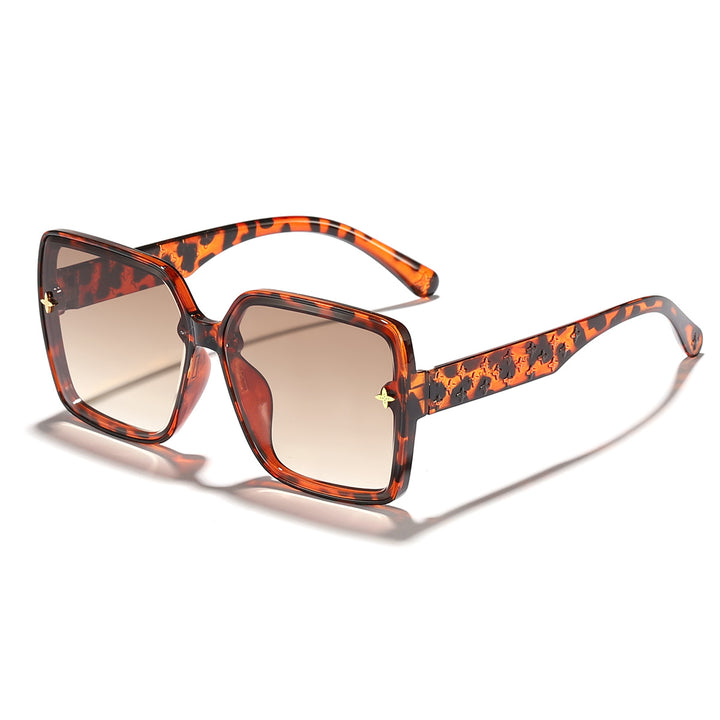 Dame oversized solbrille med elegant ramme og UV-beskyttelse Luvikno