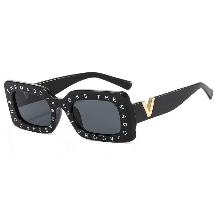 Dame Stilig oversized solbrille med unikt ramme Luvikno