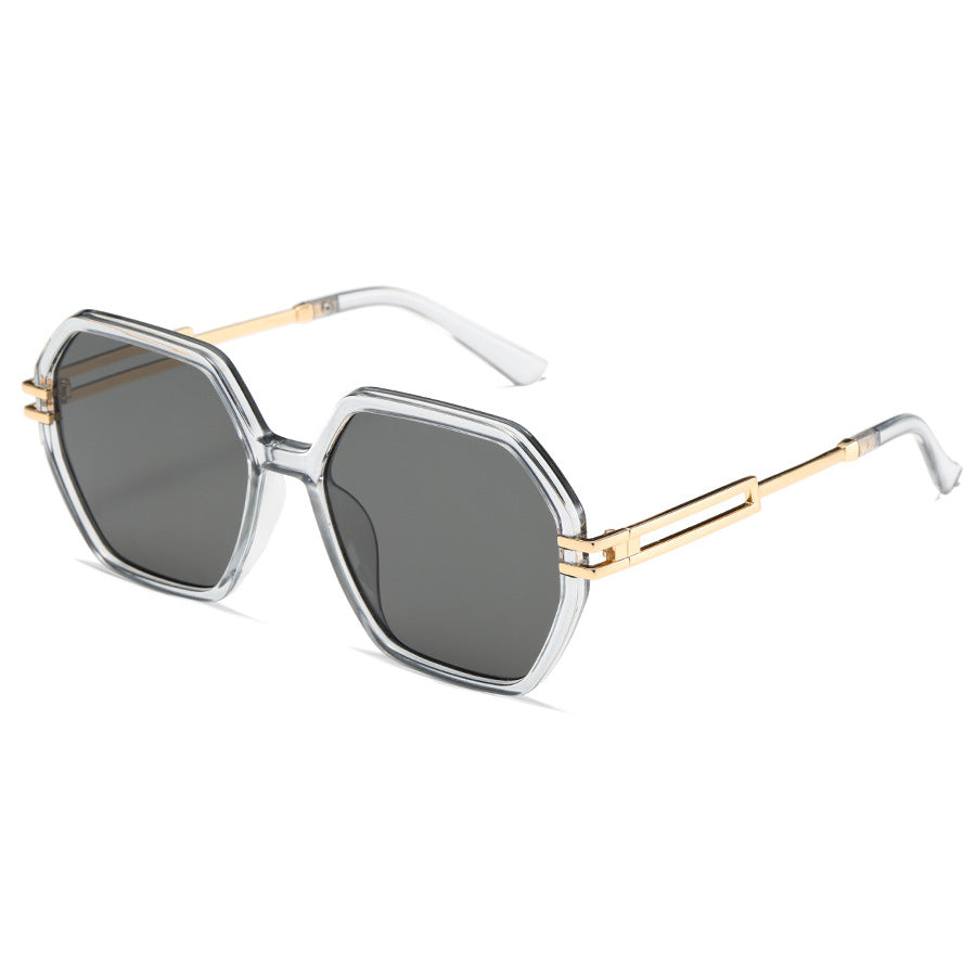Dame moteriktig solbrille i avantgardistisk heksagon-design Luvikno