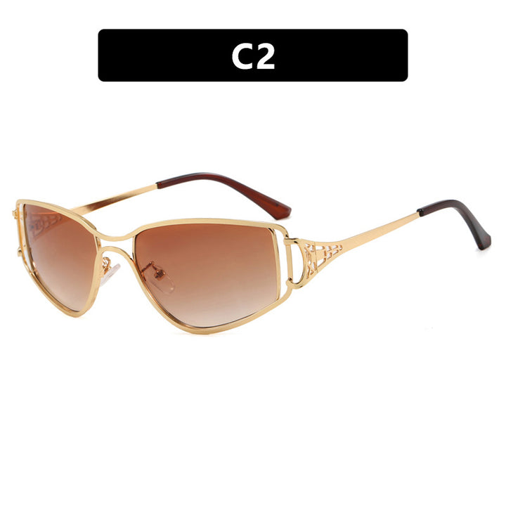 Dame eksklusive Cat-Eye solbriller med elegante dekorasjoner Luvikno