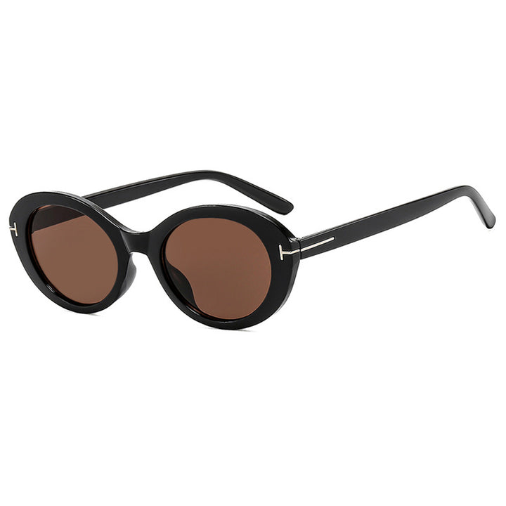 Dame moteriktig solbrille med innovativ oval ramme og UV-beskyttelse Luvikno