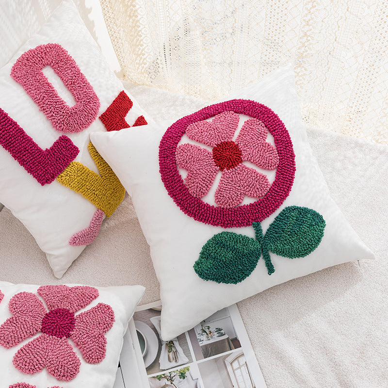 Women Decorative Pillowcase with Heart Pattern Luvikno