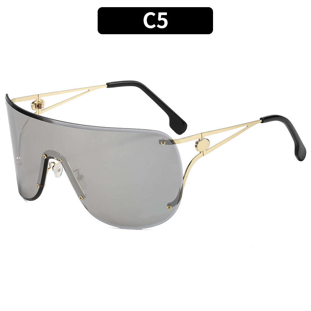 Dame visir-lignende solbrille med elegant metallramme Luvikno