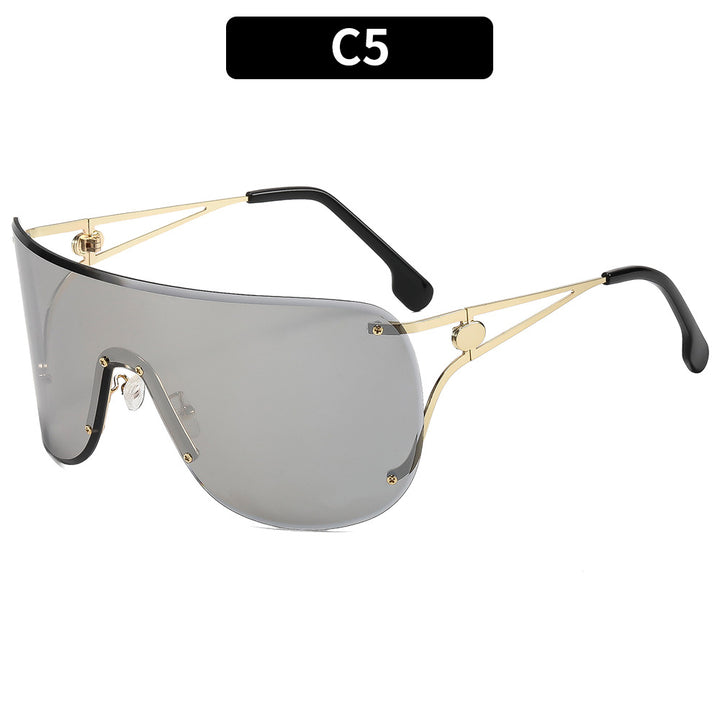 Dame visir-lignende solbrille med elegant metallramme Luvikno