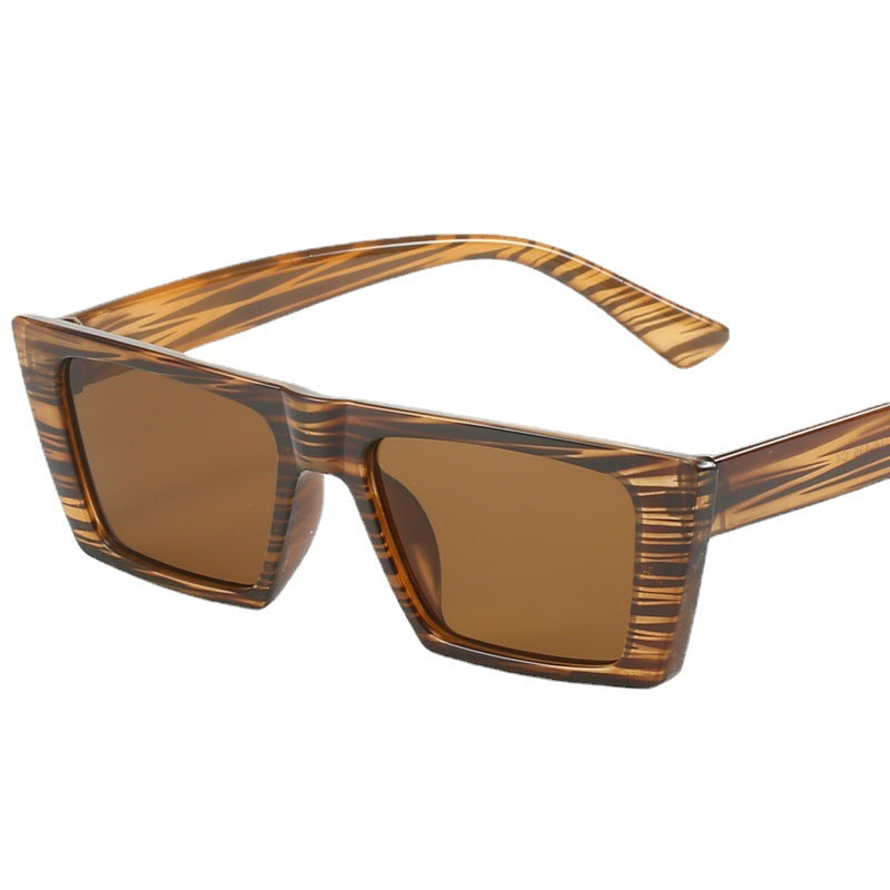 Dame geometrisk solbrille med trendy, firkantet ramme Luvikno