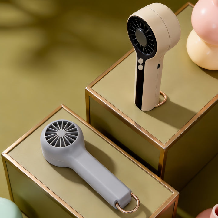 Damer Bærbar Mini Håndvifte med LCD-temperaturvisning Luvikno