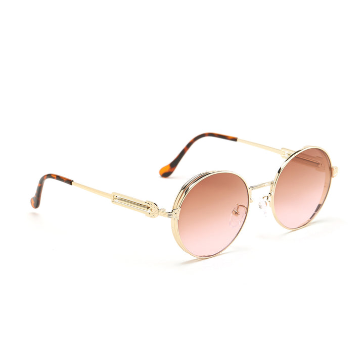 Dame rund Vintage-solbrille med eksklusiv metallramme Luvikno