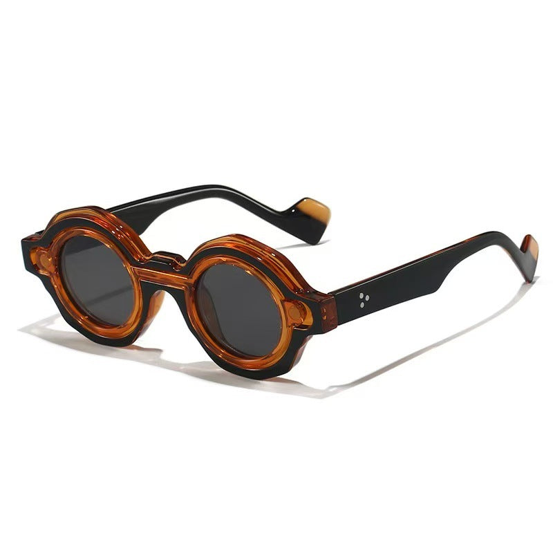 Damer moterik solbrille med unikt runddesign Luvikno