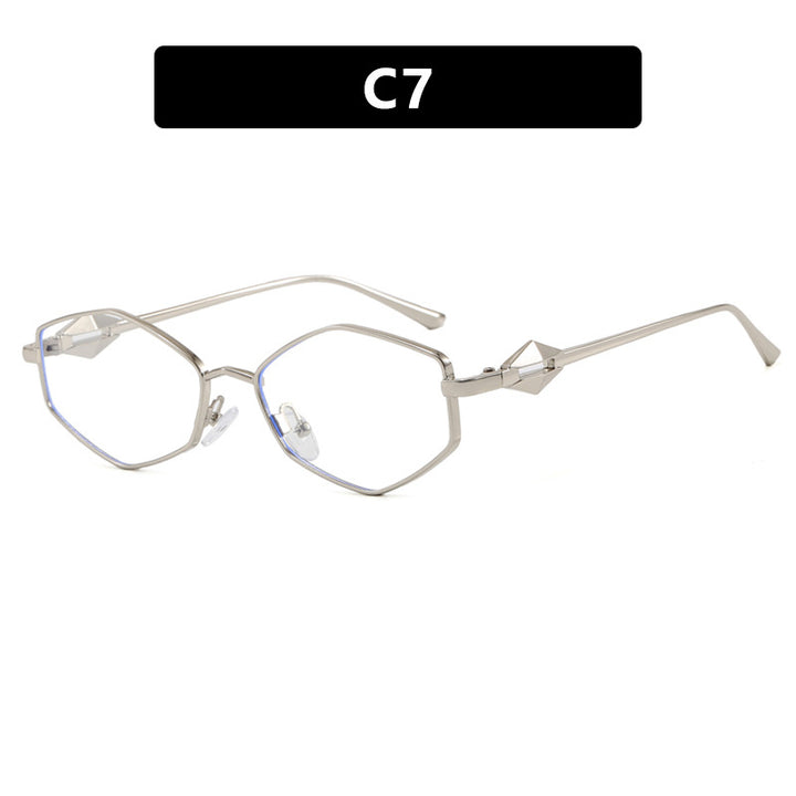 Dame geometrisk solbrille med beskyttende UV-filter og high-end metallramme Luvikno