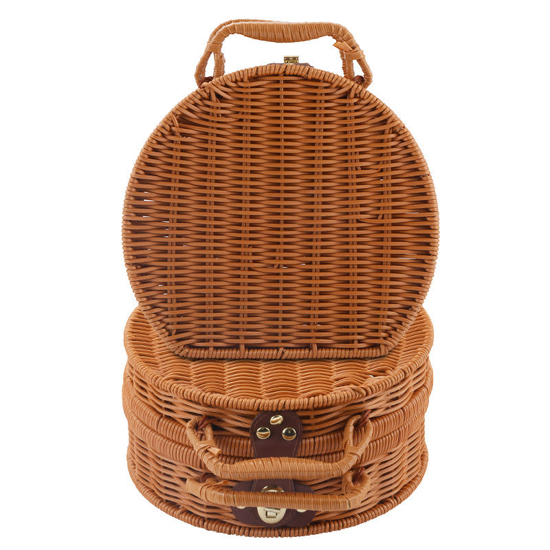 Damer Runde Wicker Håndveske Luvikno