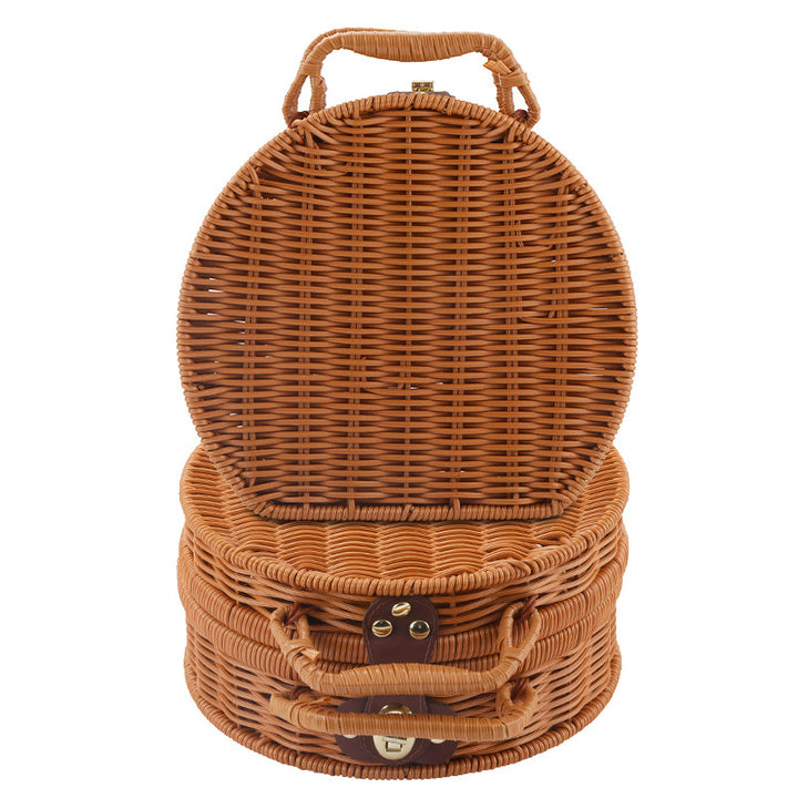 Damer Runde Wicker Håndveske Luvikno