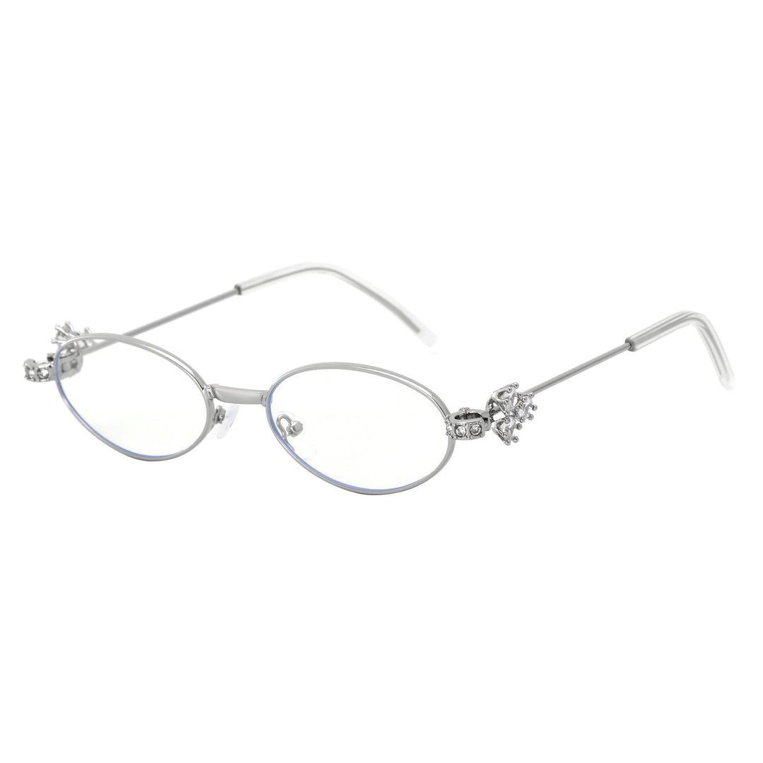 Dame Designer solbrille med elegant, speilvendt ramme og stilige dekorasjoner Luvikno