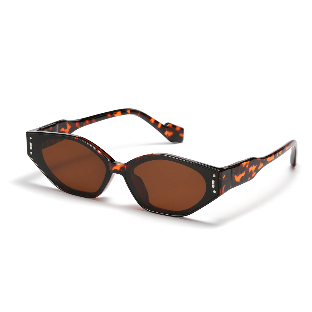 Dame geometrisk solbrille i futuristisk design Luvikno