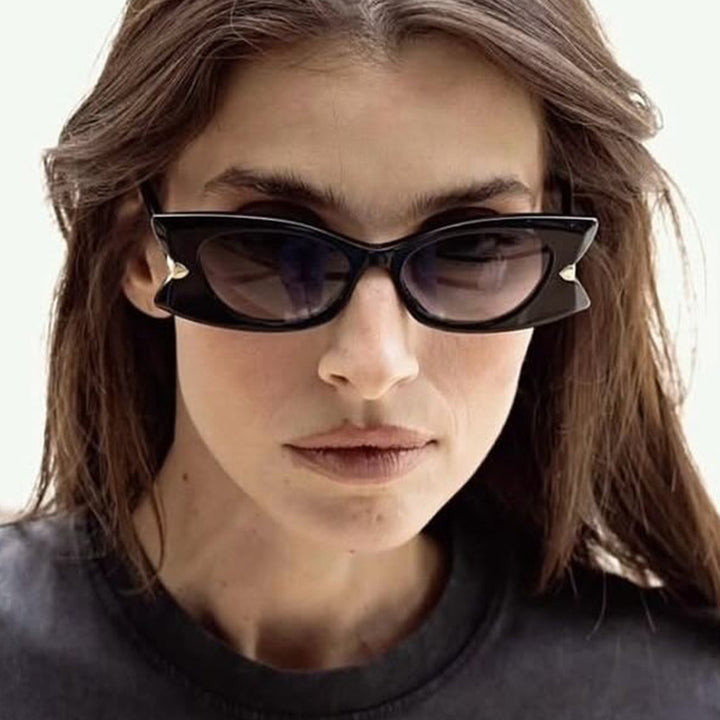 Dame Cat-Eye Solbrille med stilfull metalldetalj og UV-beskyttelse Luvikno