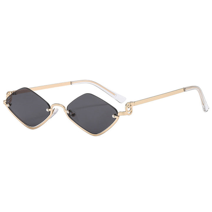 Dame trendy kvadratisk solbrille med filigran metallramme Luvikno