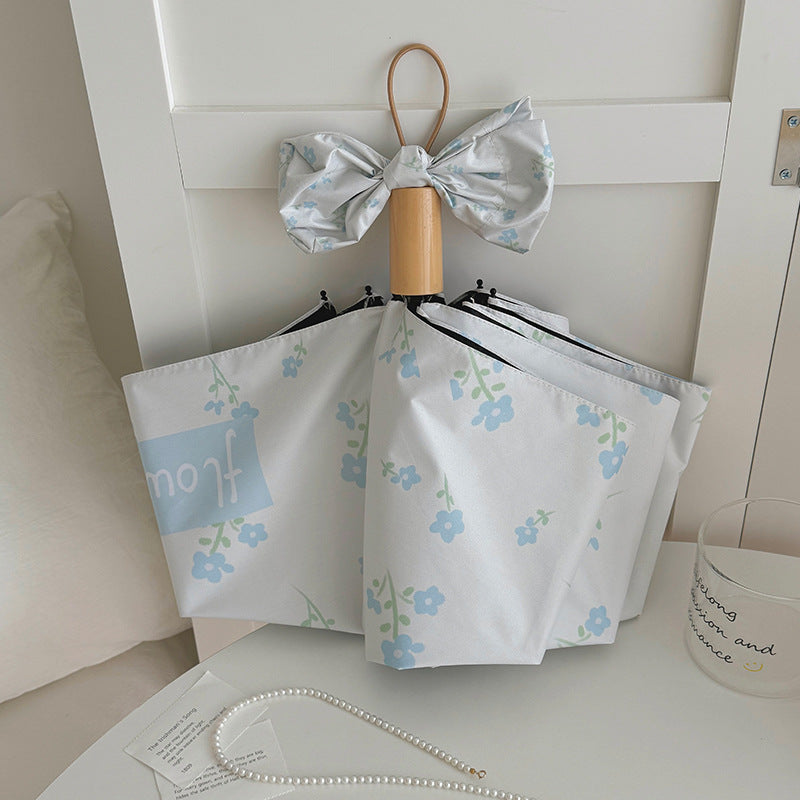 Damer Faltende Paraply med stilfullt blomsterdesign Luvikno