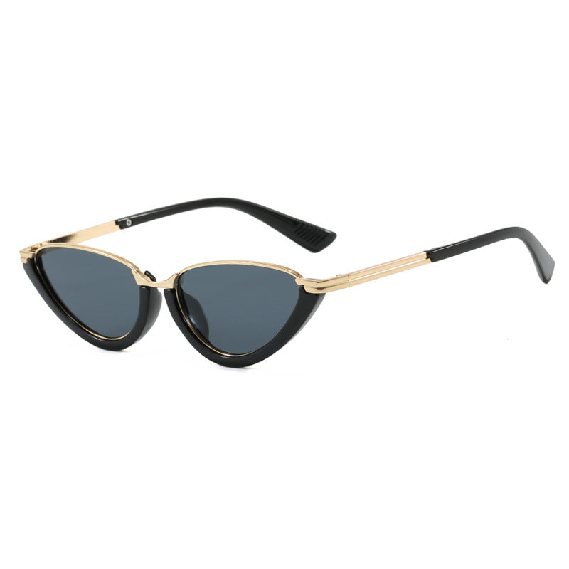 Dame futuristiske Cat-Eye solbriller med gyldne detaljer Luvikno