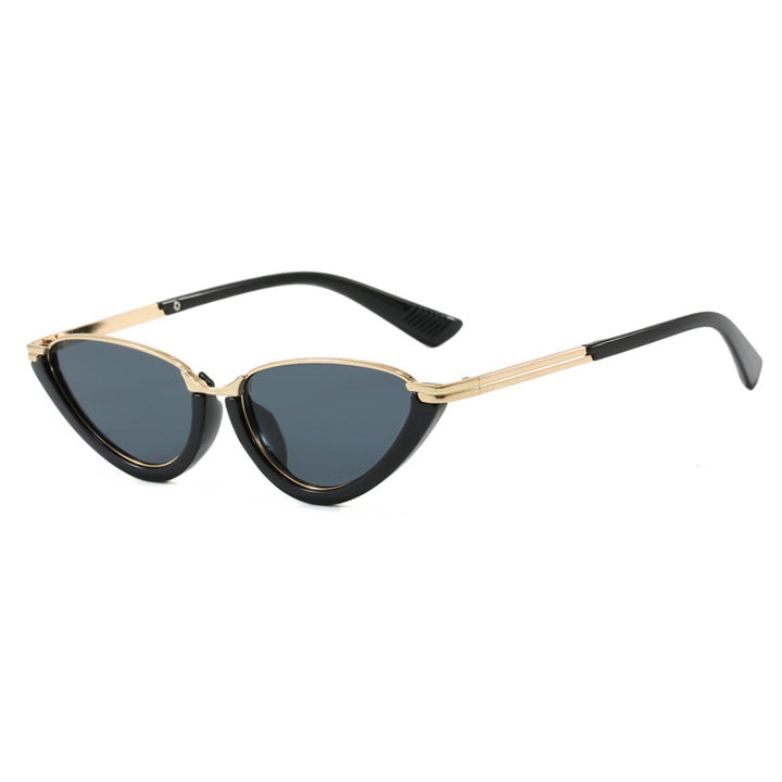 Dame futuristiske Cat-Eye solbriller med gyldne detaljer Luvikno