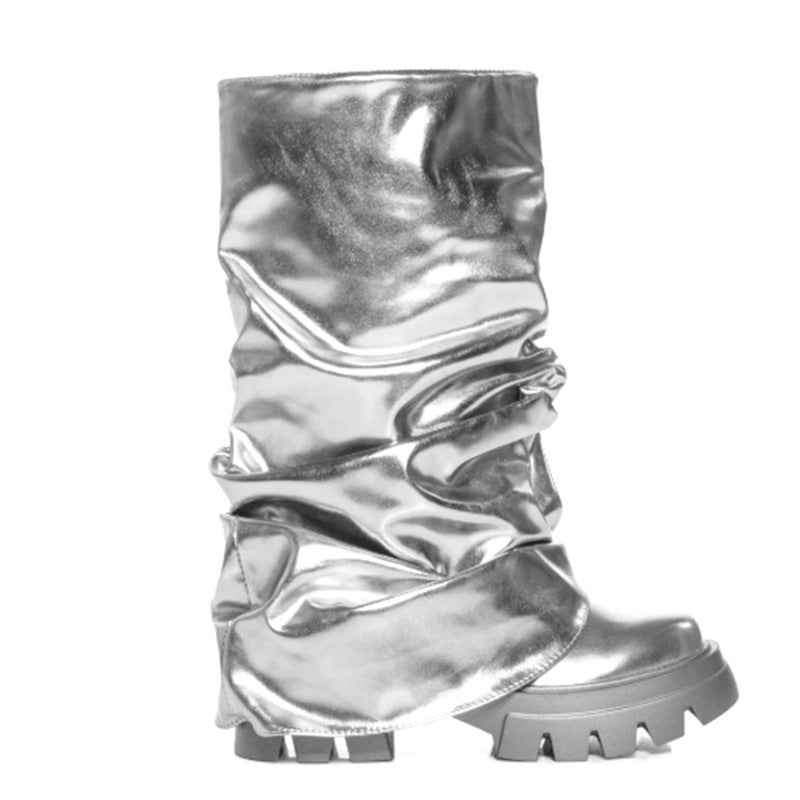Femme Slouchy Metallic Yli-polvi-saappaat Luvik