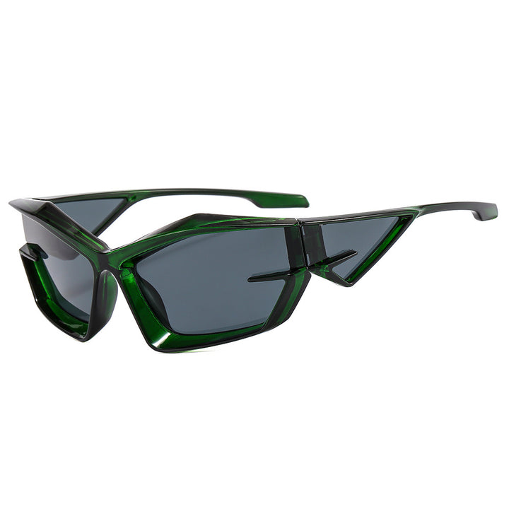 Damer futuristisk solbrille med unikt polygon-design Luvikno