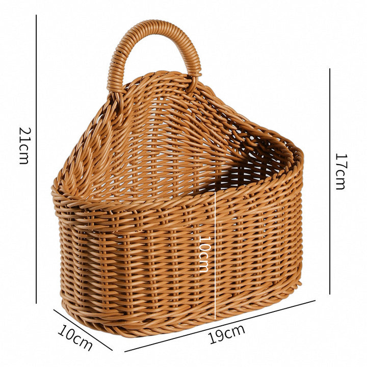 Dame Håndlaget Rattan Oppbevaringskurv med Håndtak Luvikno