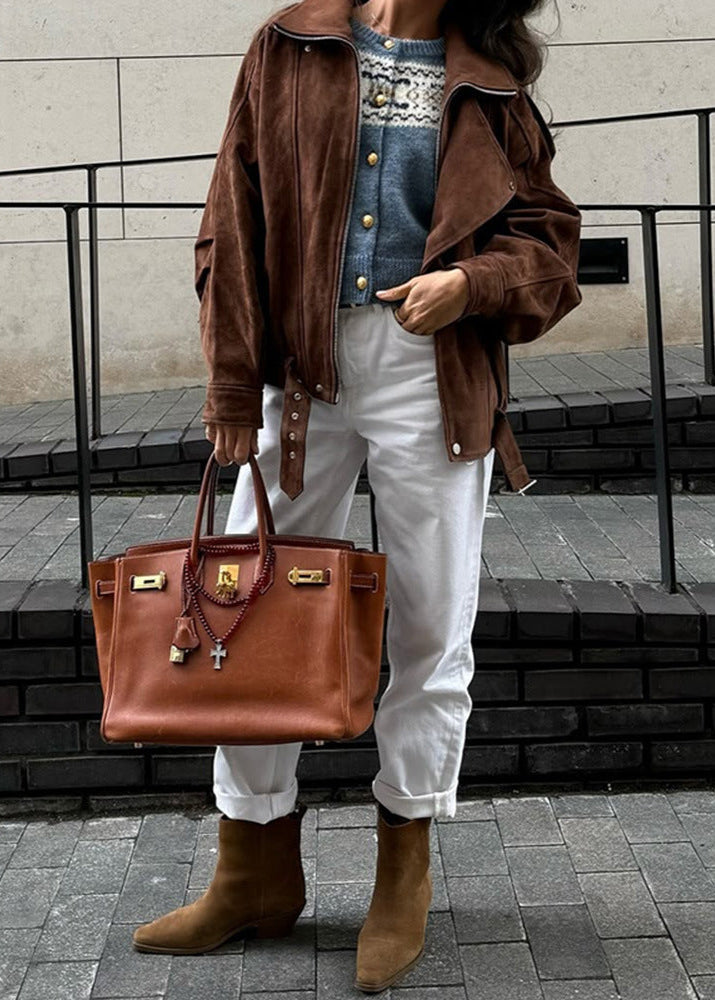 Luvik | Nubuck Moto Bomber Jacket