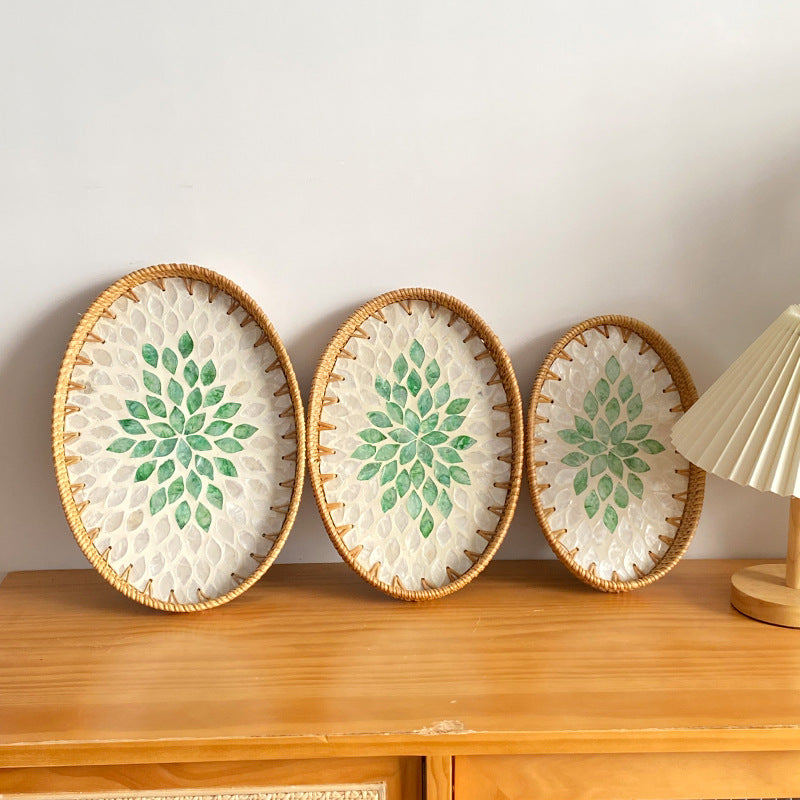 Dame Elegant Serveringsfat-set laget av håndvevd naturmateriale Luvikno