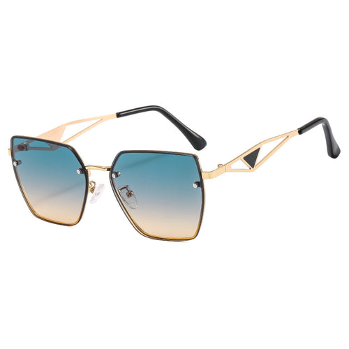 Dame geometrisk solbrille med filigran design Luvikno